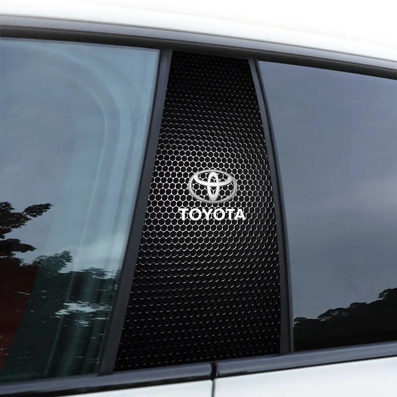 2 Peças Emblema de Carro Adesivo Pilar Central Adesivos Decorativos para Porta de Carro Para Toyota Chr Corolla Yaris Rav4 E150 E120 Land Cruiser 200