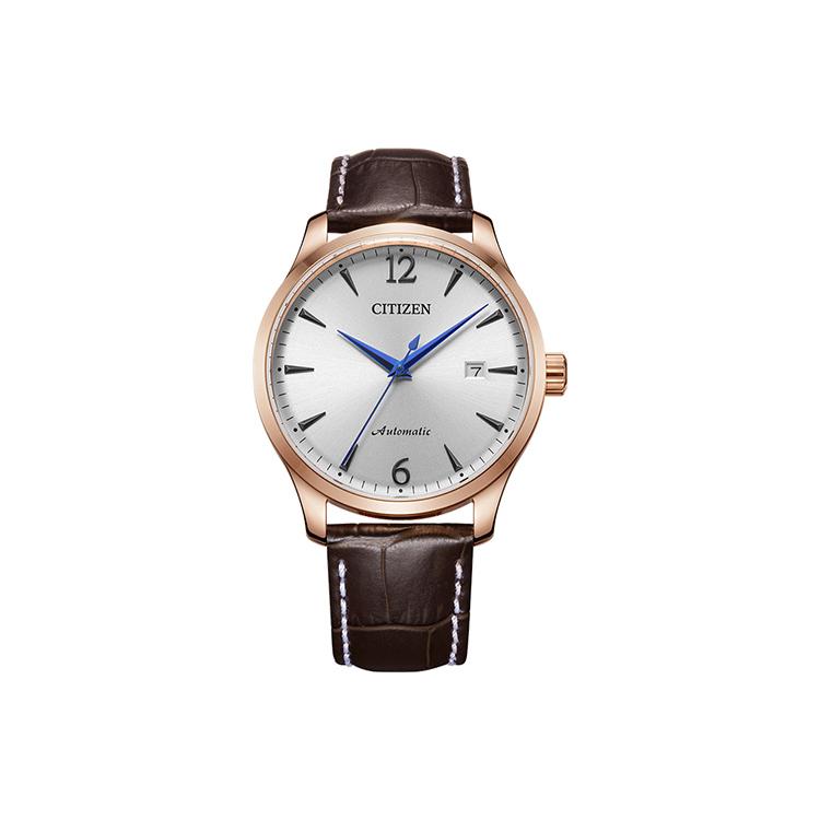 CITIZEN Automatic Mechanical Movement Leather Strap Watch Men s Watches Silver Dial NJ0113-10A Silver Dial