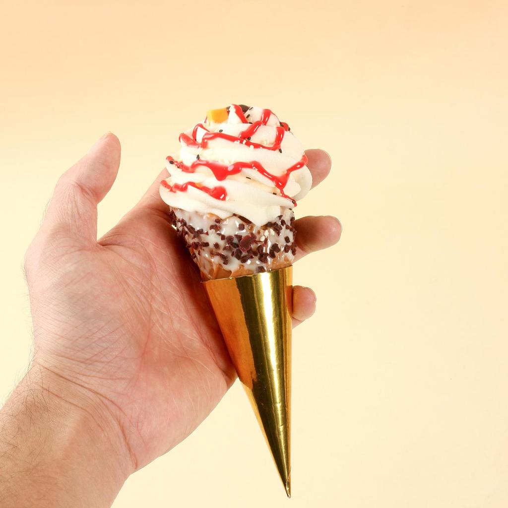 Cono Gelato Croccante Marmellata Simulazione - Oggetto di Scena Decorazione Negozio Bevande Fredde