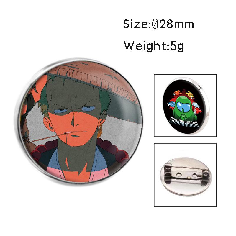 One Piece Badge Anime Crystal Gem Brooch Pirate King Accessory Pendant Jewelry Pin Anime Merchandise Crystal Stone