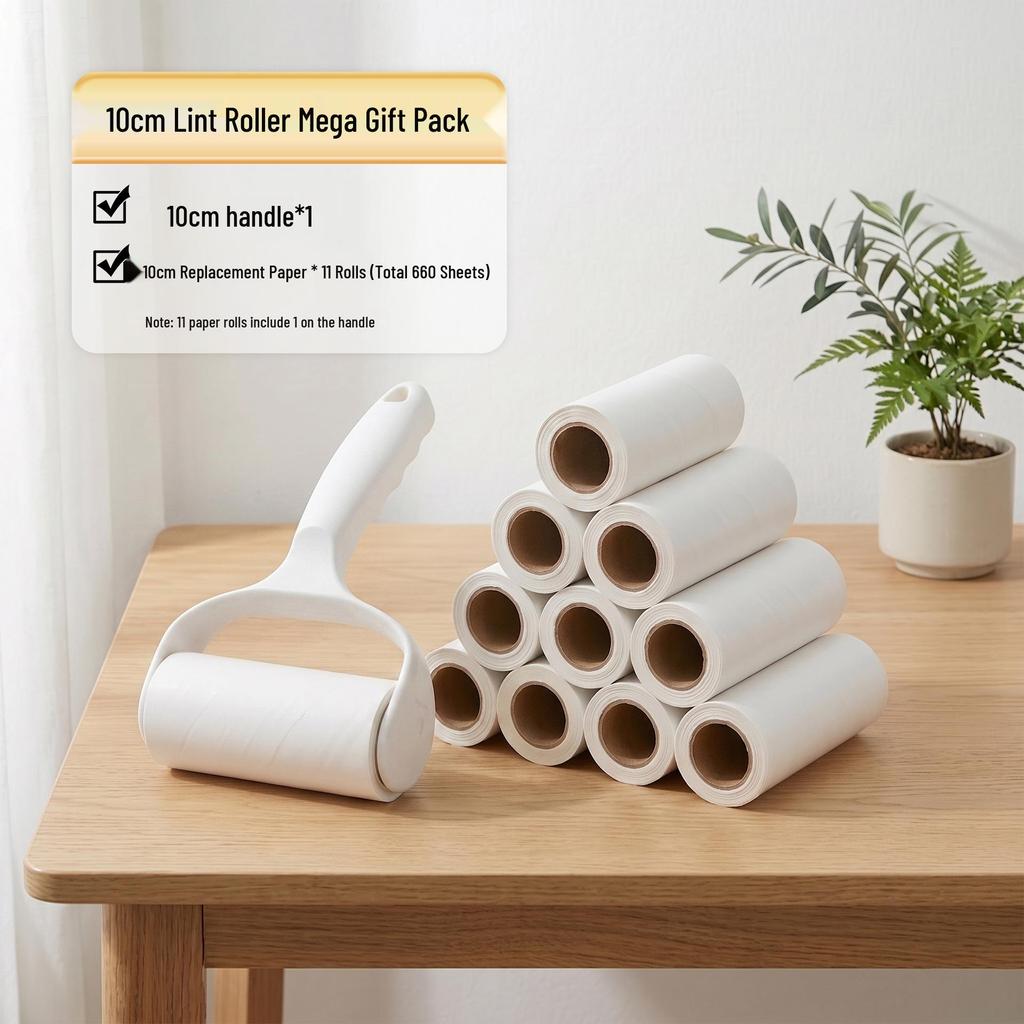Removable Lint Roller for Pet Hair, Clothes & Home Cleaning