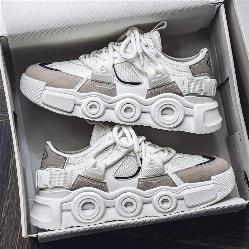 

Мужская обувь Модная корейская обувь на толстой подошве Уличная Нескользящая Легкая Удобная Амортизирующая Обувь Повседневные Дышащие Кроссовки для Бега 44 белый