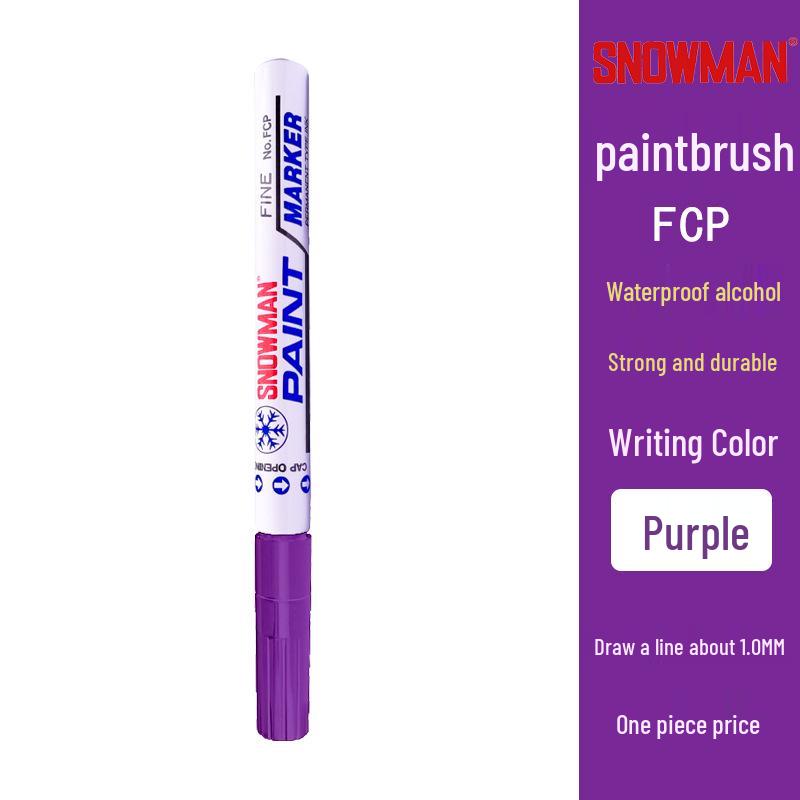 Alcohol-Resistant Snowman Paint Marker 1.0mm, Black & White, Fade-Proof, Low Halogen Touch-Up Pen