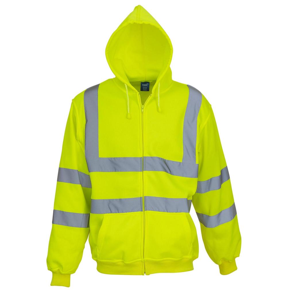 Yoko Mens Hi-Vis Full Zip Hoodie