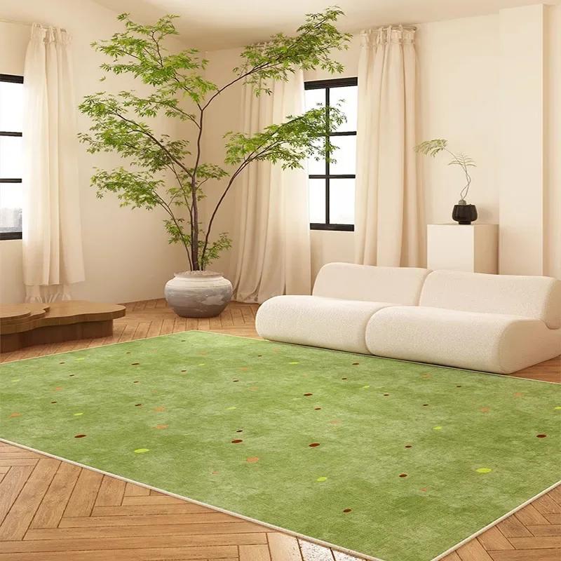 Green Polka Dot Carpet Floral Line Rugs Geometric Decoration Rug Minimalist Plaid Living Room Carpets Bedroom Easy Clean Carpet
