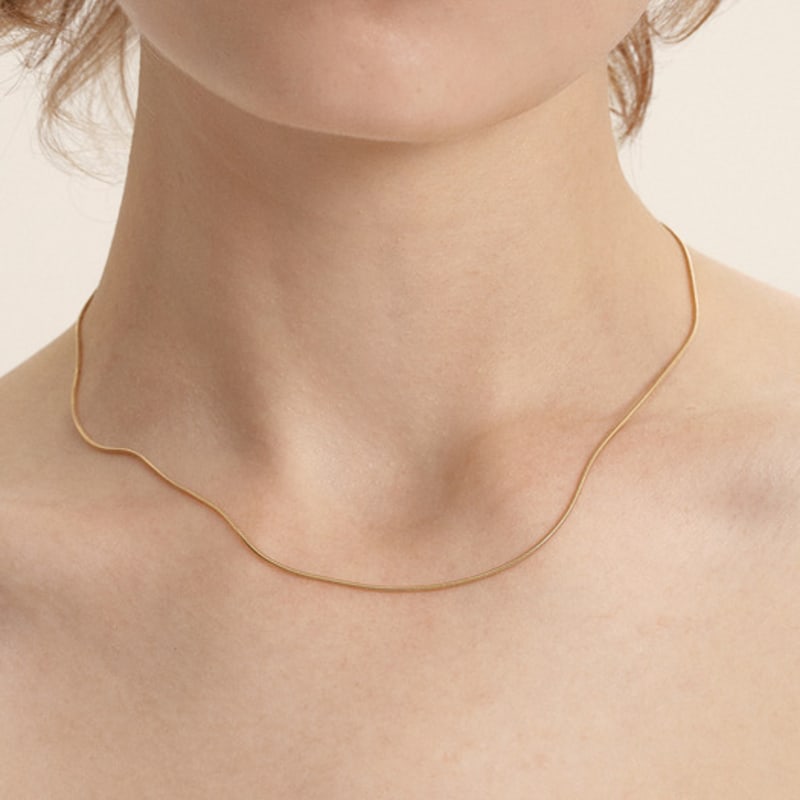 LUNNE Silver 925 Silky Round Snake Necklace #LSN66