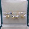 Natural freshwater pearl earring design with sweet small flower pearl earrings and fashionable pearls