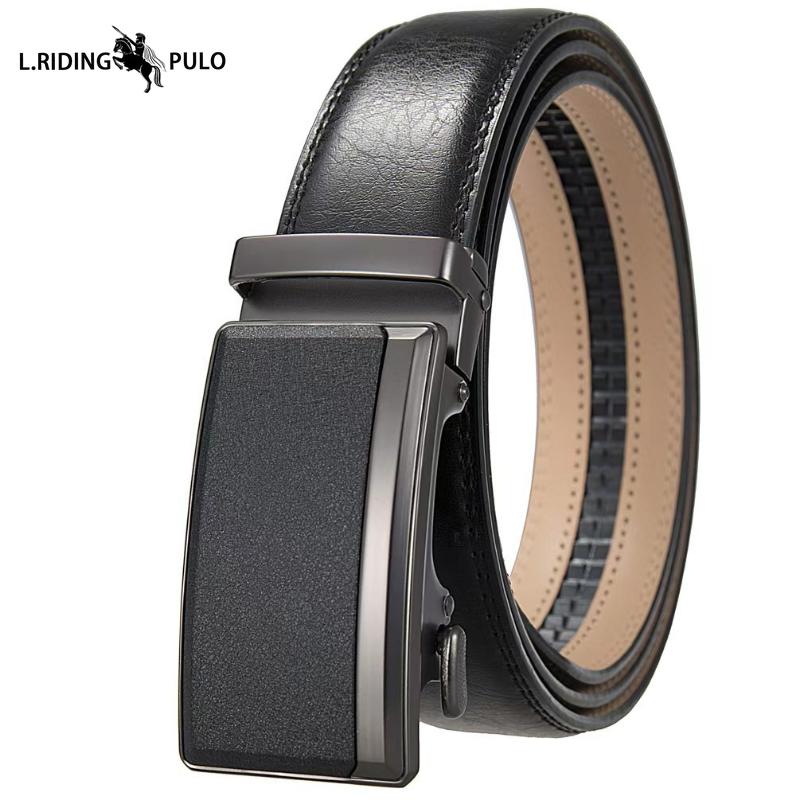 Cowhide Belt Men's Genuine Leather Automatic Buckle Belt Fashionable Casual All-match Jeans Belt