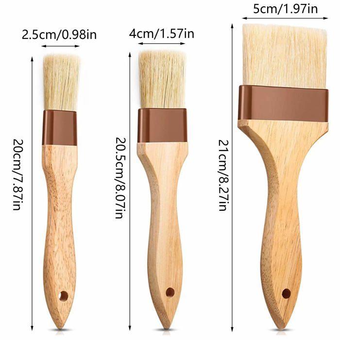 Pinceau de cuisine - aluyf - bois de hêtre - poils de sanglier - durable - lavable au lave-vaisselle