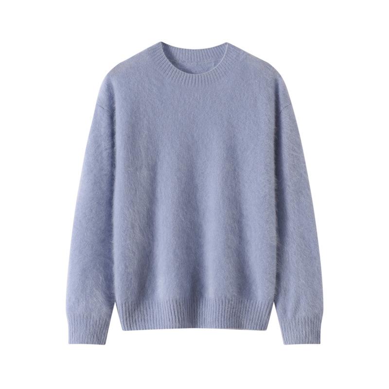 Women's Cashmere Long Sleeve Round Neck Sweater - Solid Candy Colors for Autumn/Winter