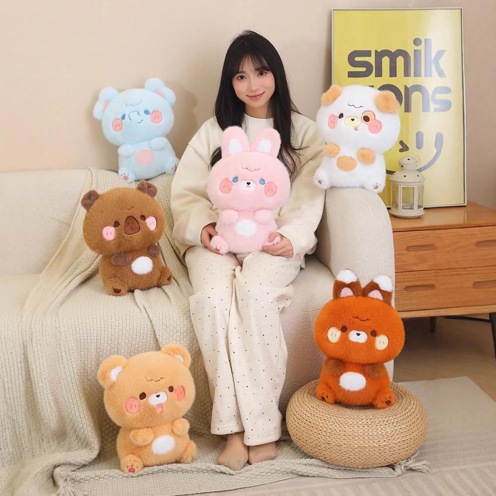 Rabbits Capybaras Elephants Dog Bears Fox Plush Toy Doll Decoration Gift Kids