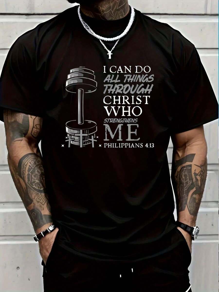 

Unisex Skull-Sleeve T-Shirt with Skull and Playing Card Print S