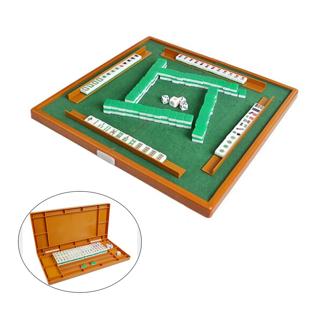 Mini sada Mahjong s rozkládacím stolem Mahjong Přenosná sada hry Mah Jong pro cestování Rodinný volný čas Vnitřní zábava