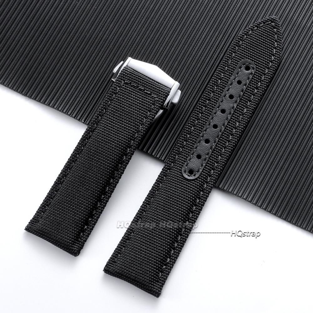 20mm 22mm Canvas Nylon Watchband for Omega for SEAMASTER 300 Men Deployant Clasp Strap Watch Accessories Leather Sport Bracelets