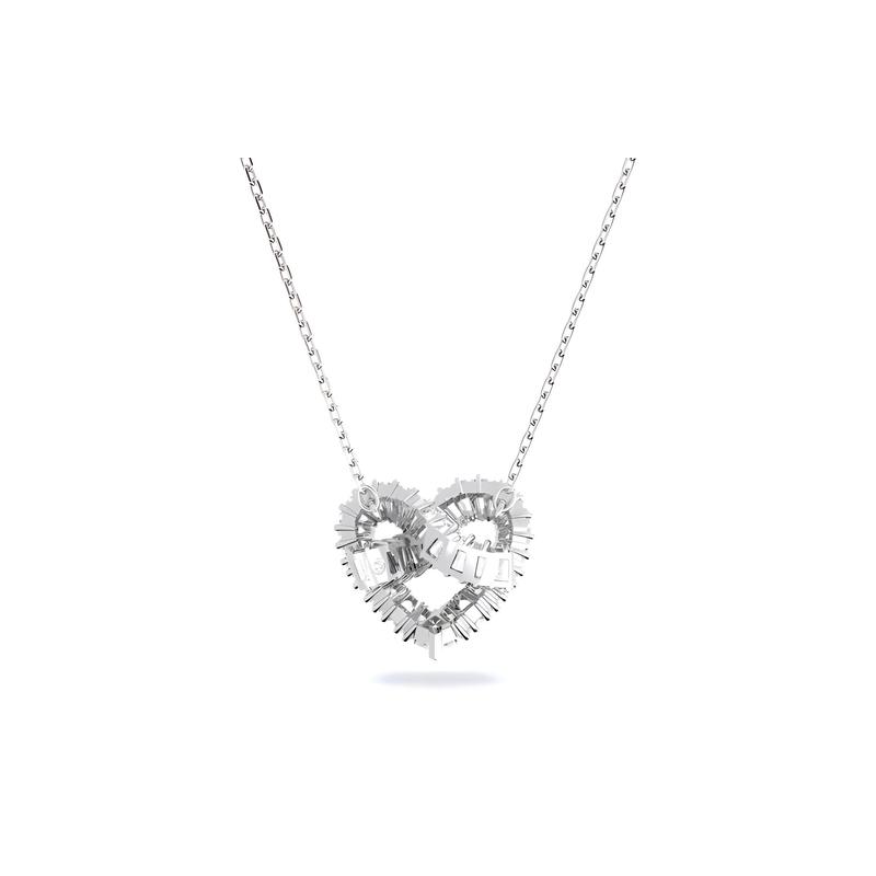 Swarovski Matrix Mixed Cut Heart Rhodium Plated Necklace Women's 5647924