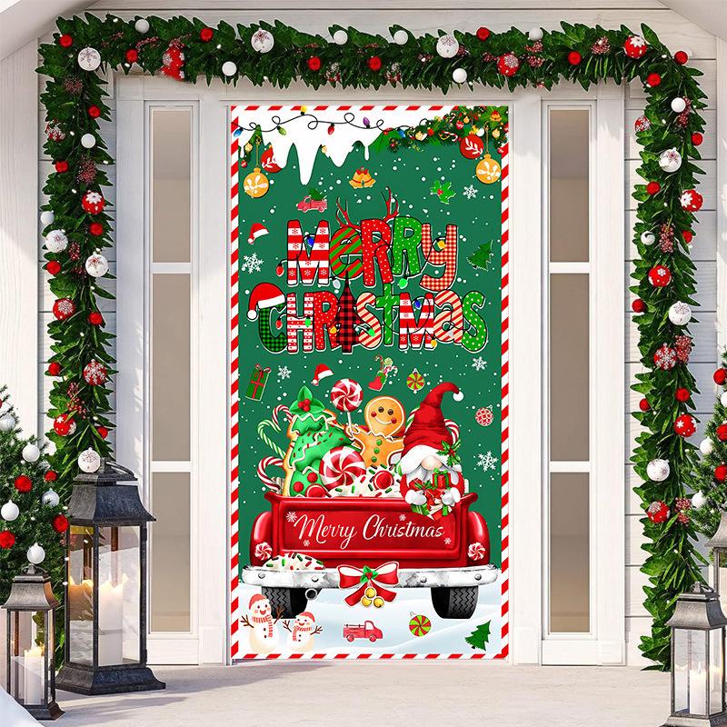 Christmas Door Tapestry: Hanging Cloth Decoration for Festivals & Parties