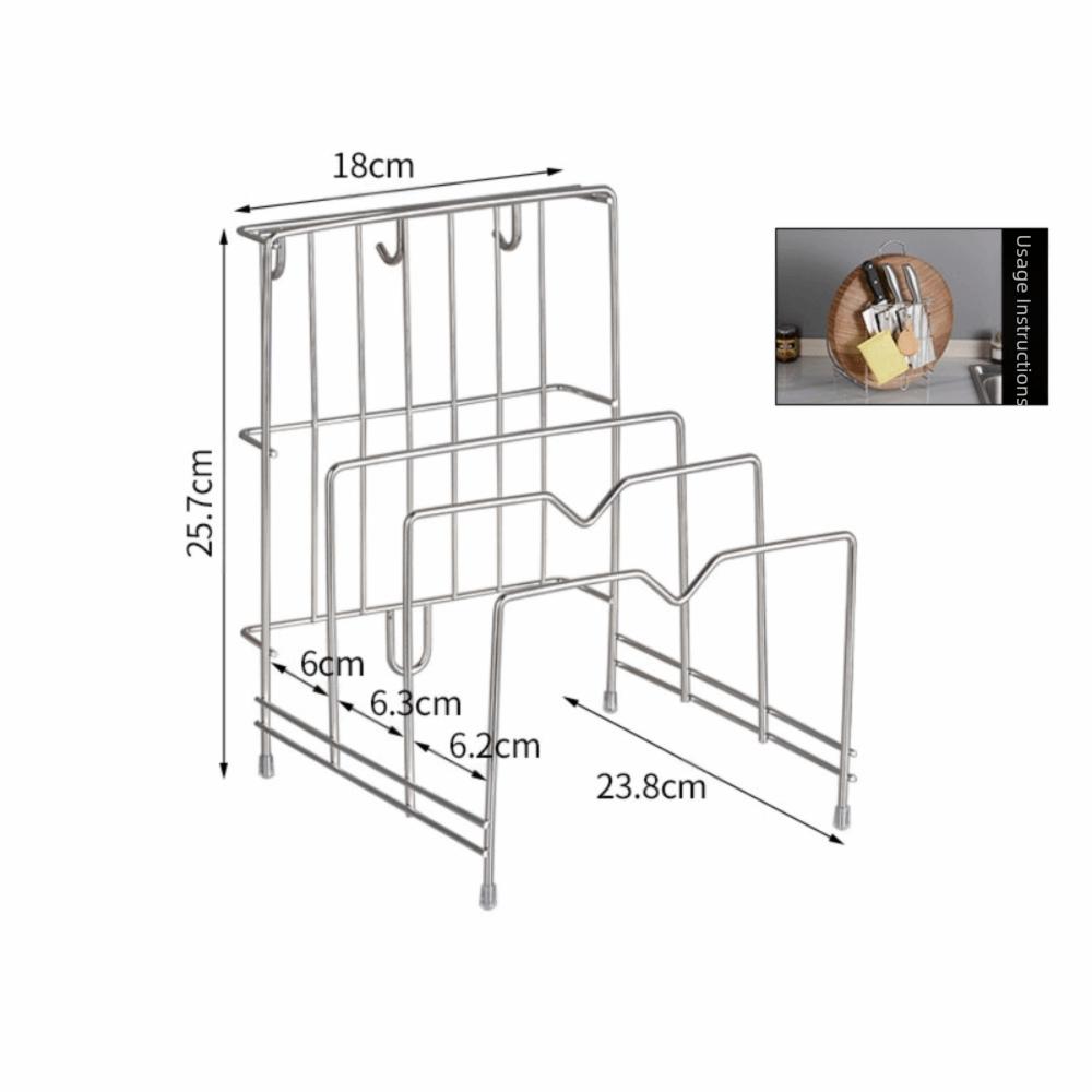 Stainless Steel Cutting Board Holder Multi-functional Kitchen Storage Rack  Kitchen Supplies