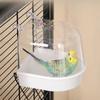 Transparent Bird Bath Tub - Splash-Proof PP Shower for Parrots, Lovebirds & Conures w/ Easy-Grip Handle