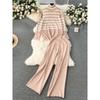 Idle Style Winter Clothing Matching Stripes Knitting Turtleneck Tops