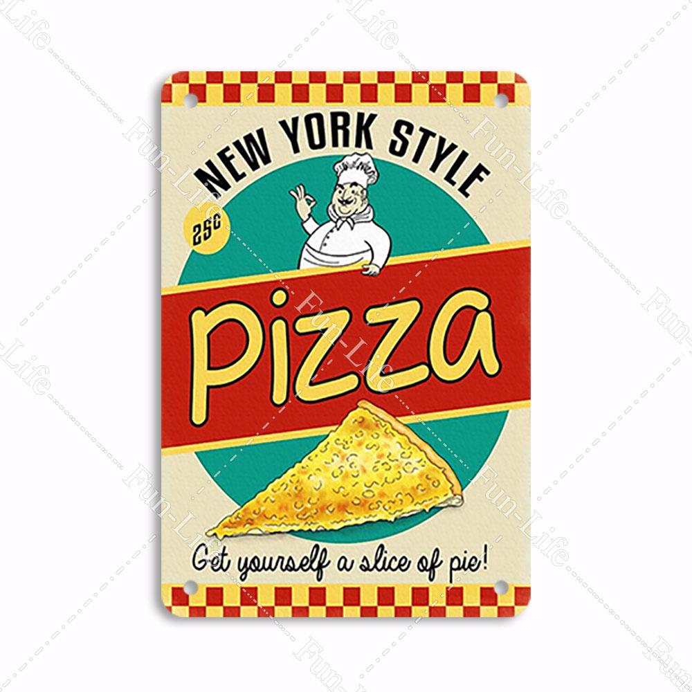 Pizza Dessert Metal Poster Food Tin Sign Plaque Metal Restaurant Vintage Wall Decor for Bar Club Metal Signs 20x30cm