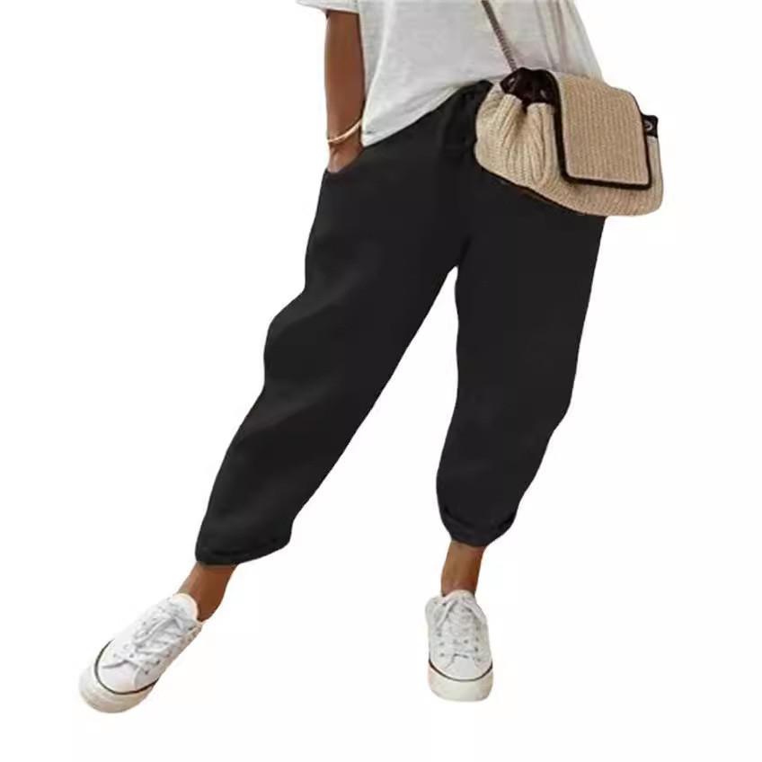 Cotton Casual Pants For Women With Pockets And Elastic Waist For Spring 2023