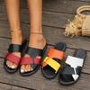 Sommerschuhe für Damen Neu Retro Offene Zehen Flache Damen Freizeitslipper Outdoor Casual Strandschuhe Übergröße Damen Pantoletten Schuhe