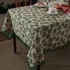 Tablecloth Christmas Holly Leaf Bronzing Berry Print Festive Table Cloth Cover Coffee Table Rectangle