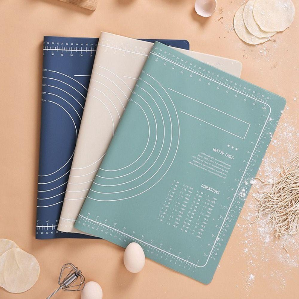 With Scale Silicone Kneading Pad Set Heat Resistant Baking Mat Pastry Mat Dough Rolling Mat Cake