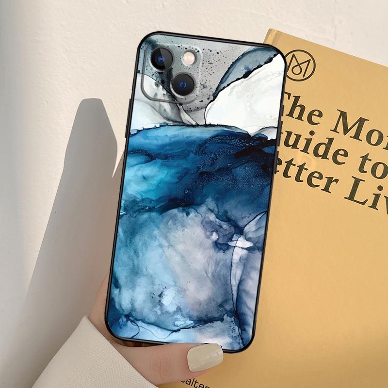 Strandige Pastel Abstracte Schilderij Case Voor iPhone 13 12 11 Pro Max Mini XR X XS MAX 6S 7 8 Plus SE 2020 2022 Telefoonhoes