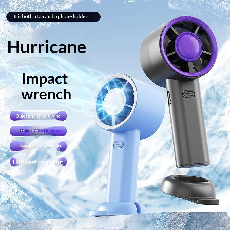 Portable Usb Rechargeable Handheld Fan With Phone Holder Low Noise Strong Airflow Suitable For Office Outdoor And Commuting Use
