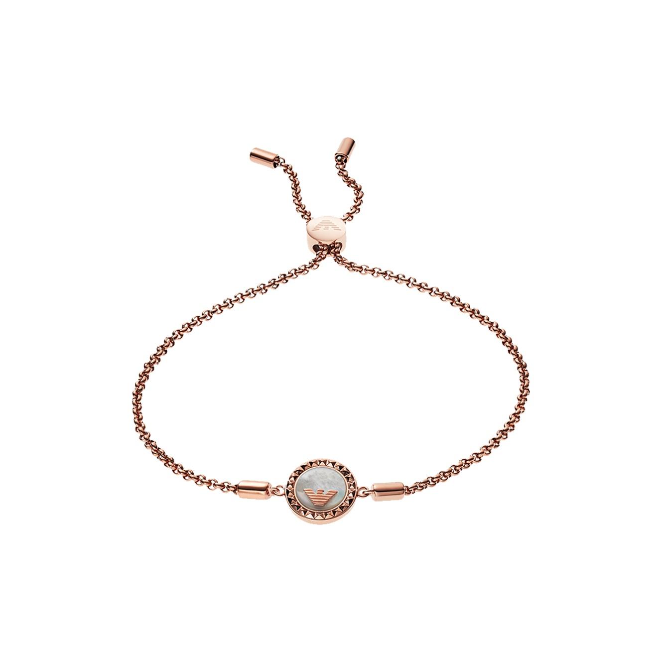 Emporio Armani Fashion Round Eagle Logo Stainless Steel Bracelet Women bracelets Rose-Gold EGS2568221 Basic Packaging
