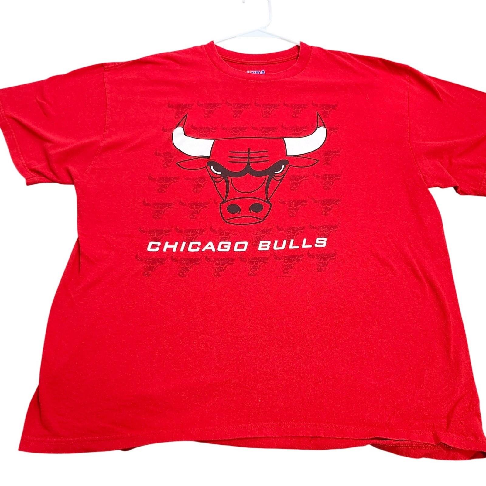 Мужская футболка NBA Chicago Bulls с графическим принтом, размер XL, красная, с коротким рукавом, логотип Benny the Bull, унисекс XXXXL