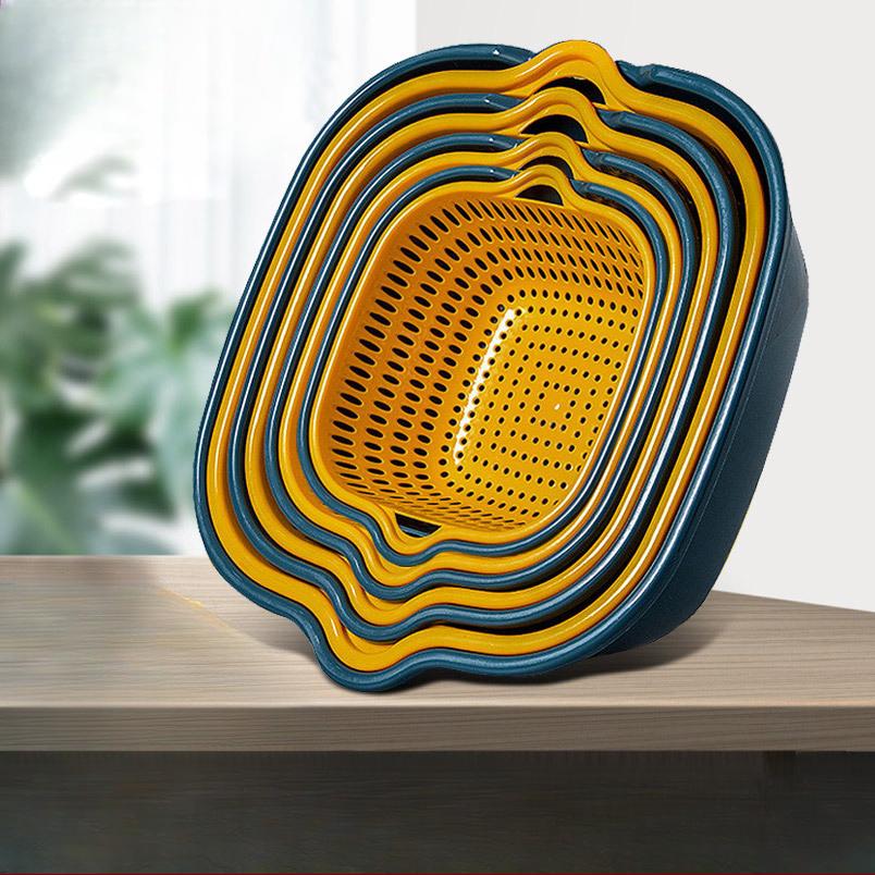 Kitchen Plastic Drainage Basket, Washing Basket Storage, Filter Screen, Drain, Vegetable and Fruit Cleaning Tools,storage Basket