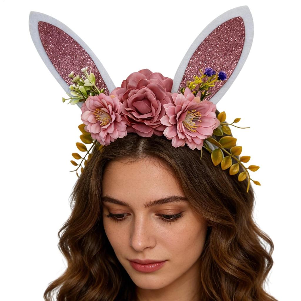 Easter Bunny Headband Adjustable Soft Glitter Cartoon Costume Decoration Adult Kids Party Favor Headband For Cosplay Photo Booth