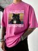 Cats Love To Drink Coffee Pattern Washed TShirts Men Oversized Casual T Shirt Sport Crewneck Tee Tops Cotton Summer Clothes