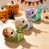 Unique Halloween Props Skull Snail Statue, Gothic Home Decor, Creative Resin Crafts Lifelike Sculpture Ornaments for Outdoor Garden Patio Lawn