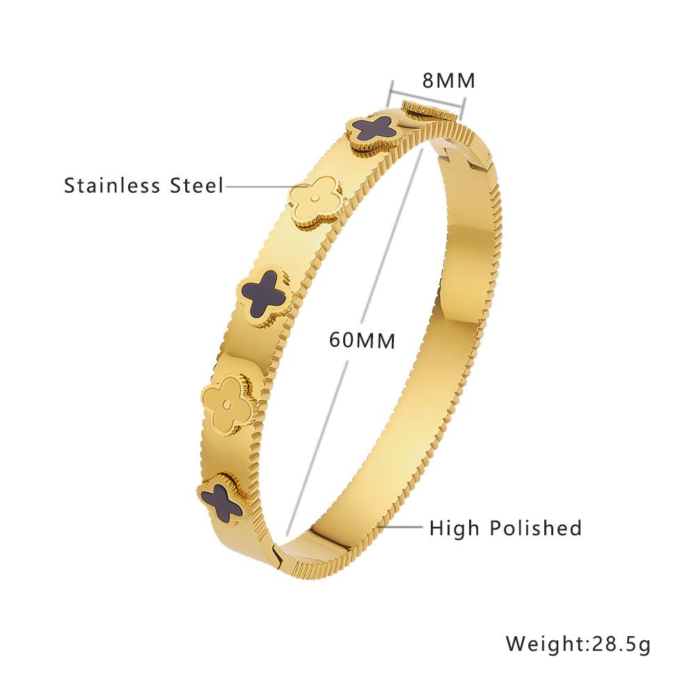 

Горячий высококачественный браслет из ракушек с четырьмя листочками клевера для женщин, высококачественный легкий роскошный стиль трехмерный цветочный браслет для женщин