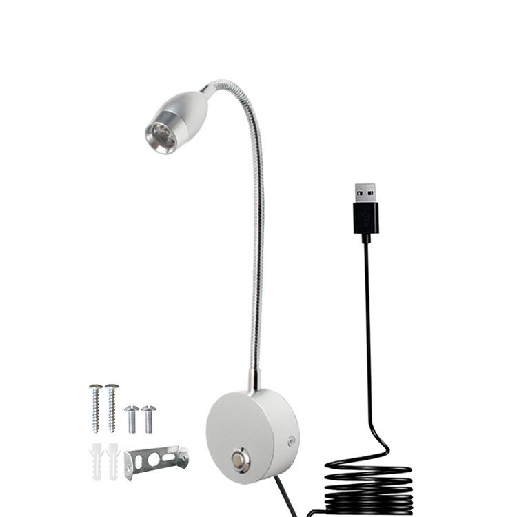 

Светодиодный настенный светильник на гибкой ножке 3 Вт с сенсорной регулировкой яркости для чтения у кровати и в отеле 3W Neutral White 4000K