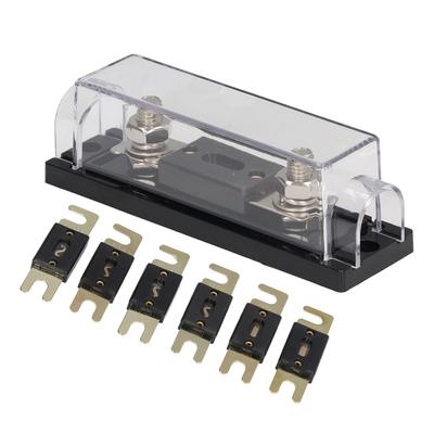 6 ks pojistek ANL s blokem držáku pojistek 60A 80A 100A 150A 250A 300A pro auto, loď, audio stereo