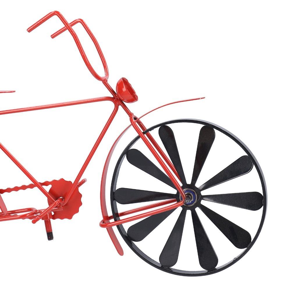 3pcs Vintage Wind Spinner Decoration Red Metal Wind Spinner Bicycle Wind Spinner  Yard Decoration