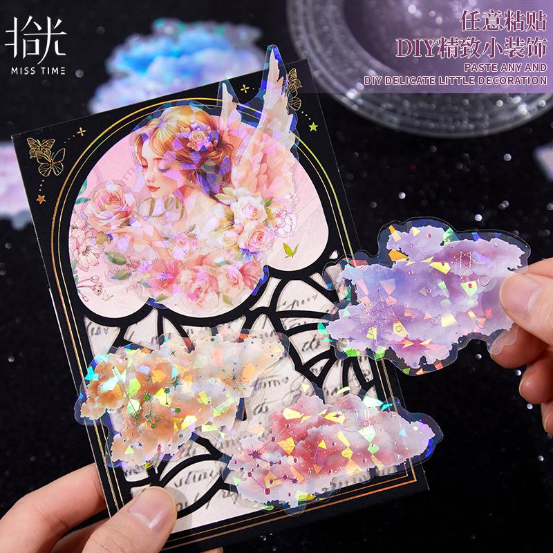 10pcs/lot Kawaii Stationery Stickers flowing light and overflowing colour Junk journaling stickers Scrapbooking Supplies
