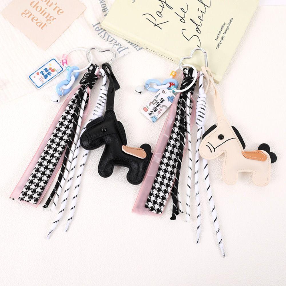 Cartoon Zodiac Pony Bag Pendant Leather Chinese New Year Gift Kawaii Horse Keychain  Backpack