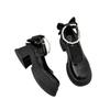 Fairy Style Thick Heel Mary Jane Single Shoes Women's Autumn New Pearl Chain Bow High Heel Small Leather Shoes