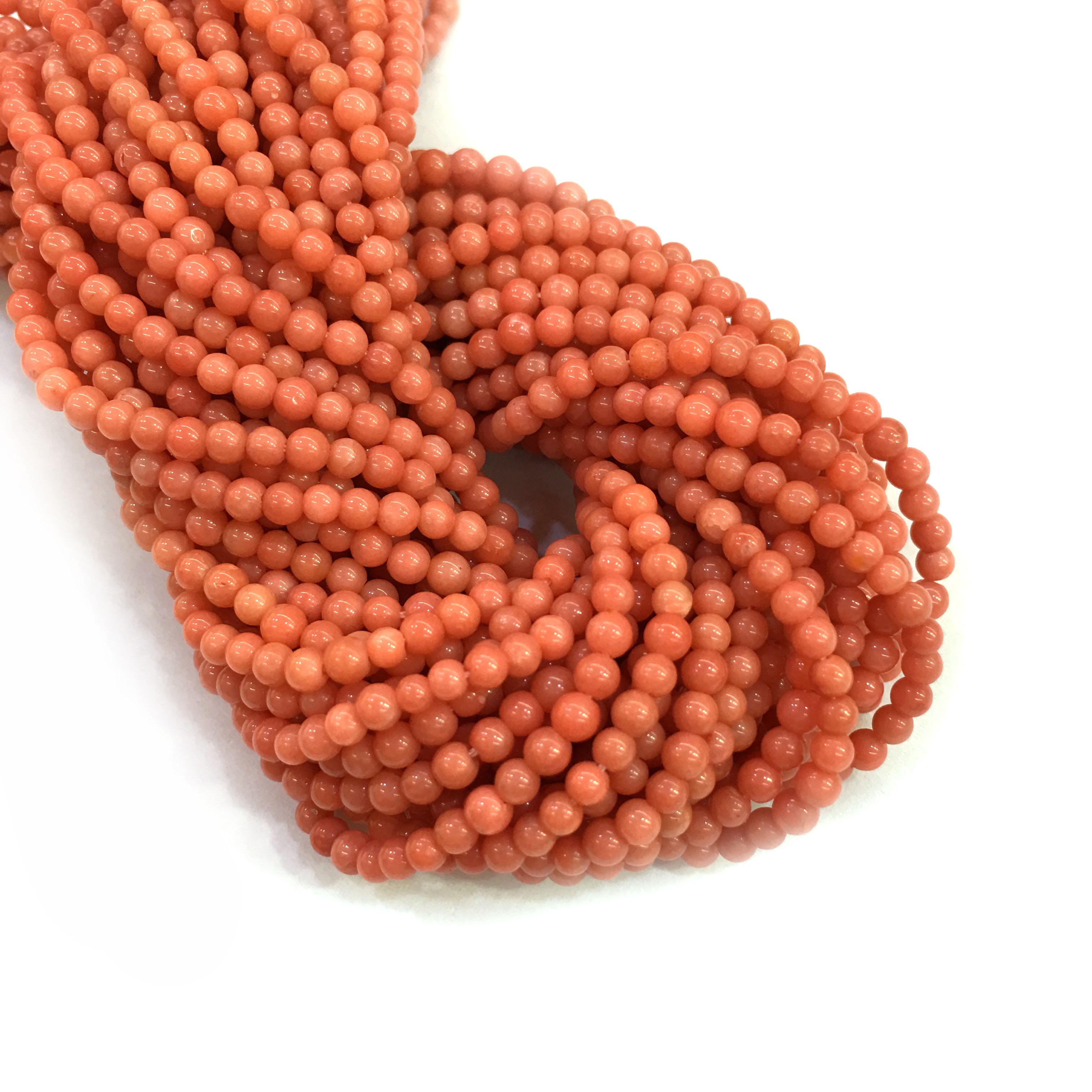

1 нить круглые коралловые бусины 3 мм синтетический коралловый пунш свободные бусины-разделители для изготовления ювелирных изделий DIY женские ожерелья браслет аксессуары длина 38 см 3mm