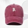 Vintage Washed Cotton Baseball Cap For Men Women Letter R Embroidery Unisex Soft Gorra Casquette Hip Hop Trucker Hats Streetwear