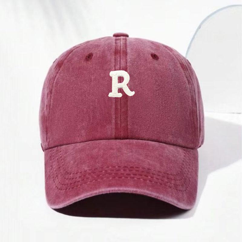 

Vintage Washed Cotton Baseball Cap For Men Women Letter R Embroidery Unisex Soft Gorra Casquette Hip Hop Trucker Hats Streetwear розы красного