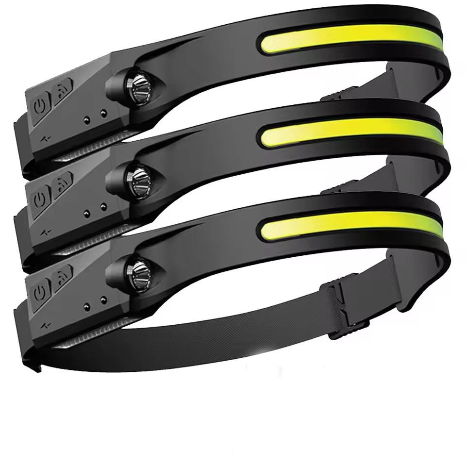 1~20Pack Headlamp USB Rechargeable LED Sensor Flashlight XPE+COB Torch Camping Waterproof Headlight for Fishing Lantern