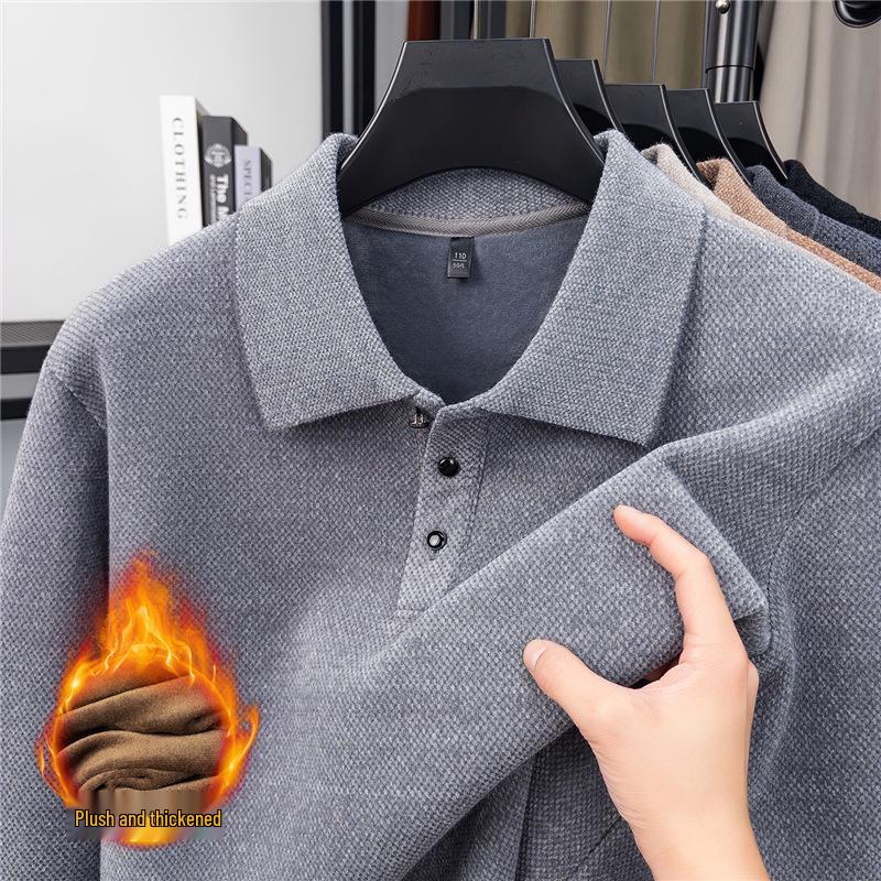 

2025 Autumn/Winter Mink Velvet Lined Lapel Knitwear for Middle-Aged Men XL