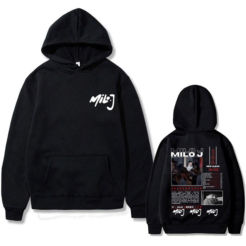 Rapper Milo J 111 Album Graphic Hoodie Men Women Hip Hop Fashion Oversized Hooded Sweatshirt Men's Casual Fleece Cotton Hoodies