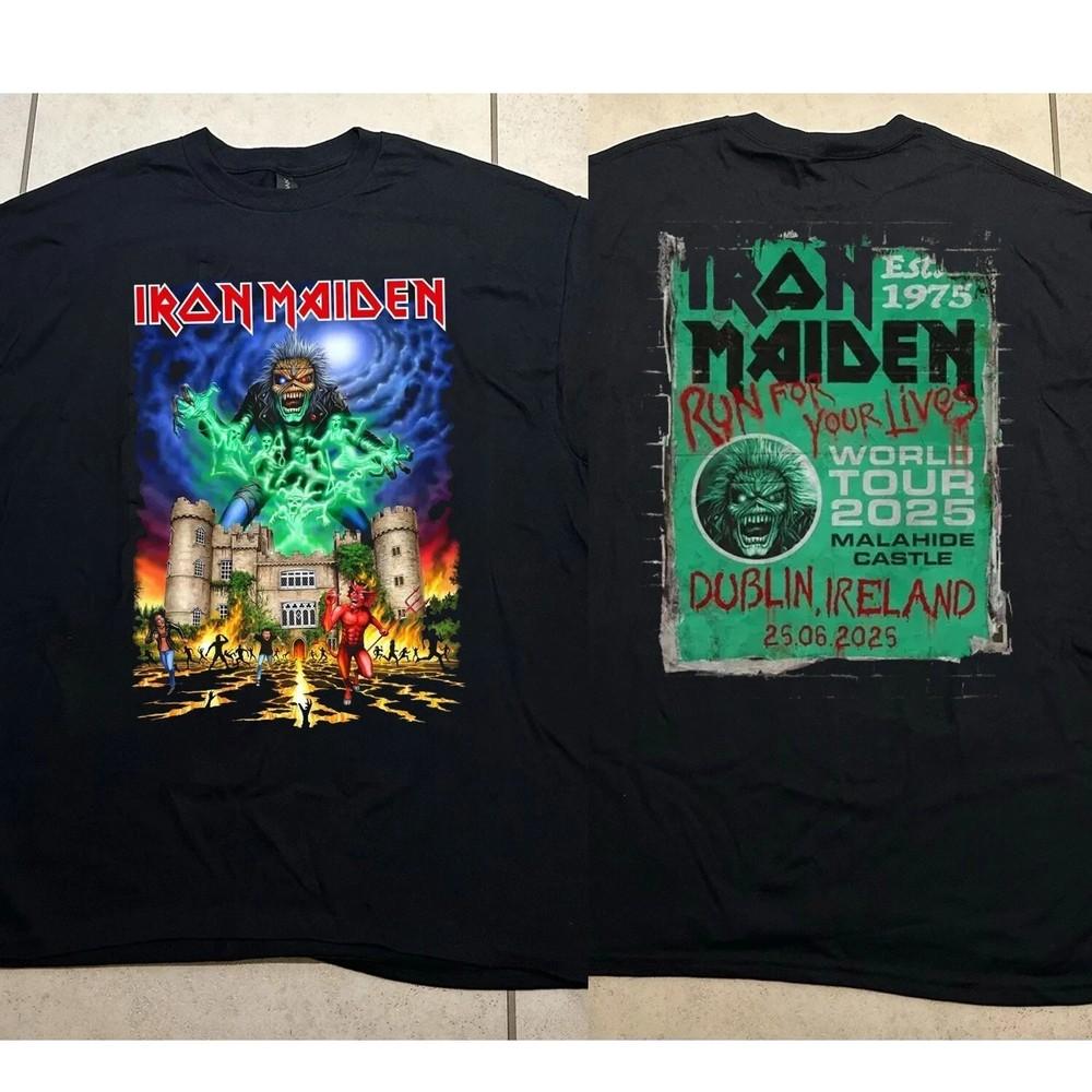 IRON MAIDEN Dublin Tour 2025 Tričko Run For Your Lives Irsko 25 Irsko Světové Unisex Tričko